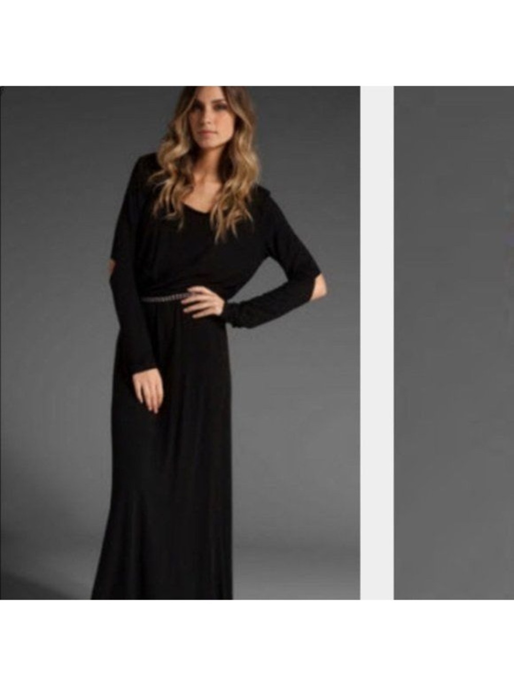 Revolve LNA Long Sleeved Black Dress Large euc